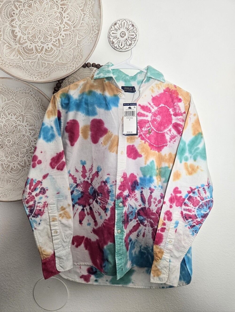Polo by Ralph Lauren Tie-Dye Button-Up Shirt Jacket